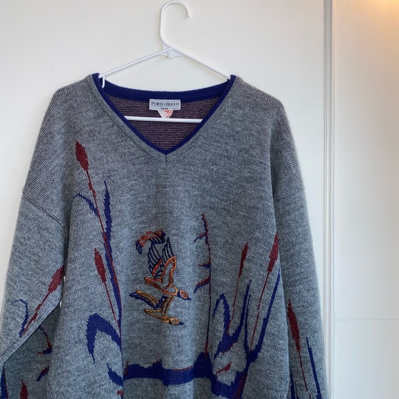 Porto Bello grey v neck sweater - Picture 4 of 5